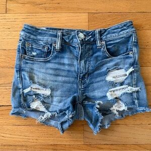 American Eagle Distressed Denim Jean Shorts Size 4